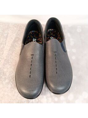 SAS Viva Loafers Gray Leather Slip On Comfort Shoes Womens 7N New